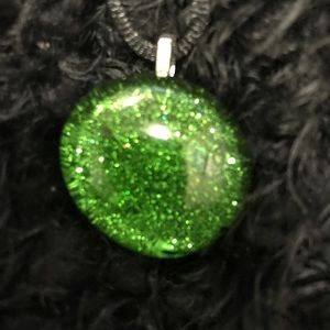 Marble Glass One of a Kind Handmade Green Necklace